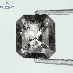 1.00 CT Asscher Shape Natural Diamond Salt And Pepper Color I3 Clarity (5.72 MM)