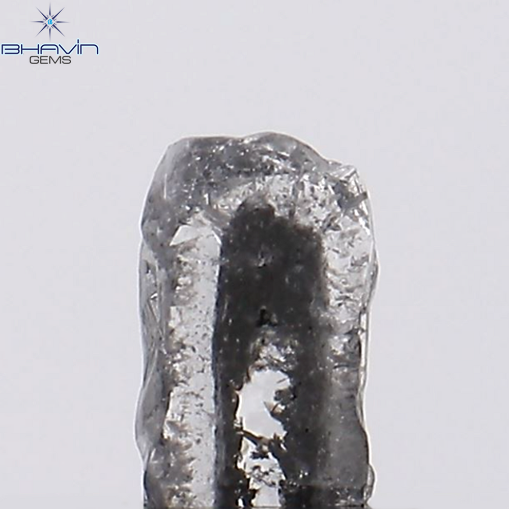 0.44 CT Rough Shape Natural Diamond Black Gray (Salt And Papper) Color I3 Clarity (4.95 MM)