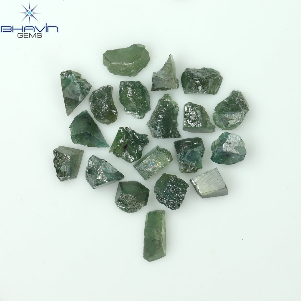 5.14 CT/20 PCS Green Color Rough Diamond Natural loose Diamond I3 Clarity (4.08 MM)