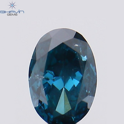 0.19 CT Oval Shape Natural Diamond Blue Color SI1 Clarity (4.26 MM)