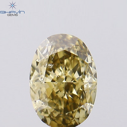 0.40 CT Oval Shape Natural Diamond Yellow Color SI1 Clarity (5.20 MM)