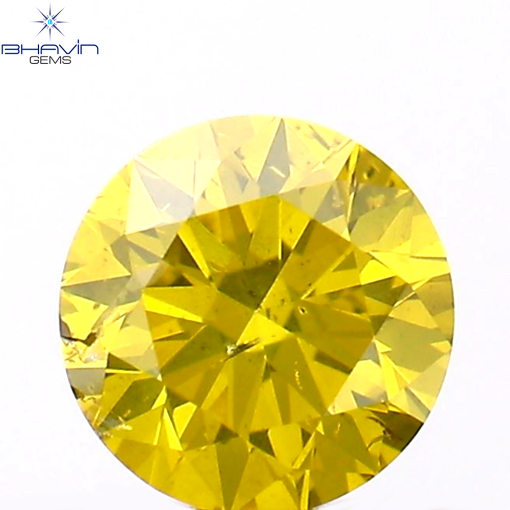 0.31 CT Round Shape Natural Diamond Yellow Color SI2 Clarity (4.32 MM)