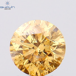 0.23 CT Round Shape Natural Diamond Orange Color VS2 Clarity (0.23 MM)