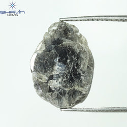 3.64 CT Slice Shape Natural Diamond Salt And Pepper Color I3 Clarity (16.66 MM)
