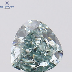 0.07 CT Heart Shape Natural Diamond Greenish Blue Color SI1 Clarity (2.65 MM)