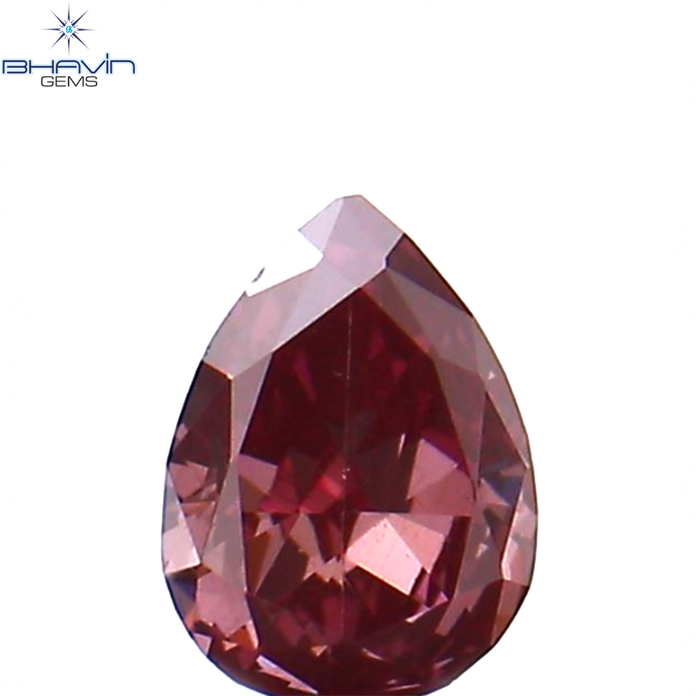 0.08 CT ペアシェイプ ナチュラル ダイヤモンド ピンク色 VS2 クラリティ (3.35 MM)