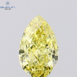0.29 CT Pear Shape Natural Diamond Yellow Color VS1 Clarity (5.18 MM)