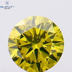 0.14 CT Round Shape Natural Diamond Green Yellow Color VS2 Clarity (3.28 MM)