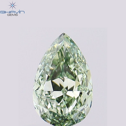 0.75 CT Pear Shape Natural Diamond Bluish Green Color VS2 Clarity (7.30 MM)
