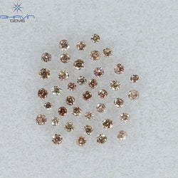 0.26 CT/39 Pcs Round Shape Natural Loose Diamond Pink (Argyle) Color SI Clarity (1.35 MM)