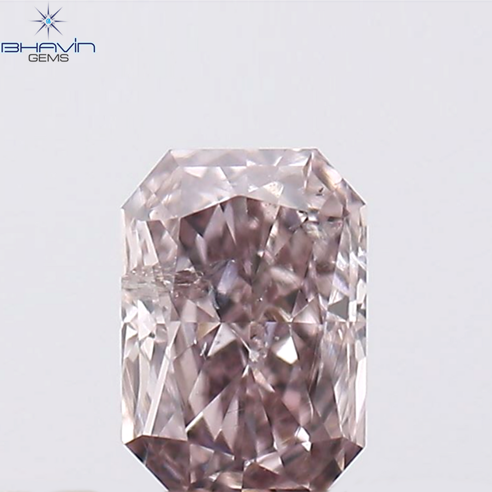 0.08 CT ラディアント シェイプ ナチュラル ダイヤモンド ピンク色 SI2 クラリティ (2.38 MM)