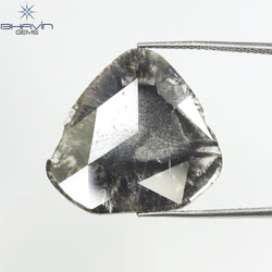 5.96 CT Slice Shape Natural Diamond Salt And Pepper Color I3 Clarity (19.75 MM)