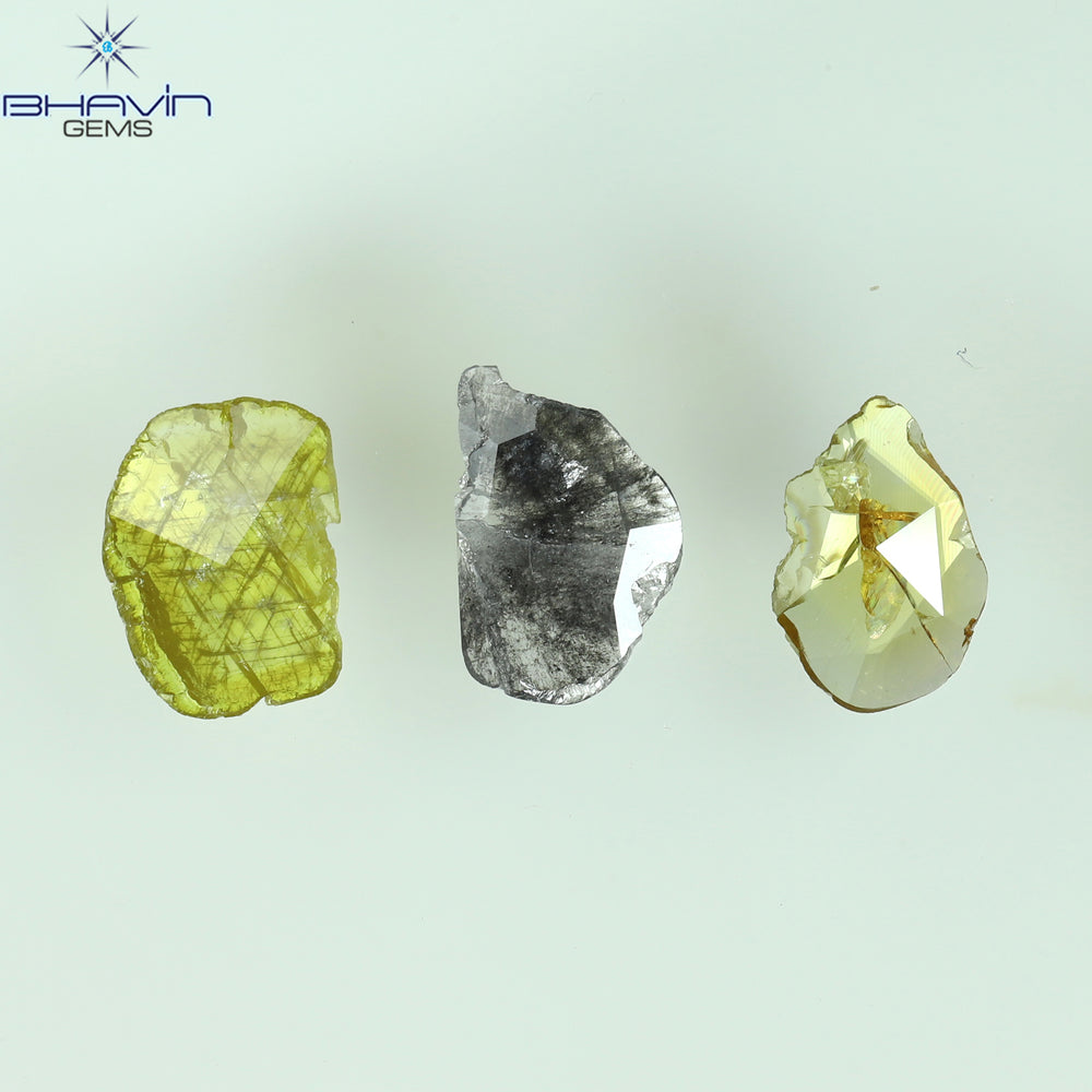 1.16 CT/3 Pcs Rosecut Polki Shape Natural Diamond Fancy Color I3 Clarity (8.92 MM)