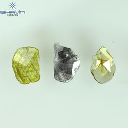 1.16 CT/3 Pcs Rosecut Polki Shape Natural Diamond  Fancy Color I3 Clarity (8.92 MM)