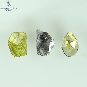 1.16 CT/3 Pcs Rosecut Polki Shape Natural Diamond  Fancy Color I3 Clarity (8.92 MM)
