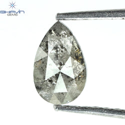 0.64 CT Pear Shape Natural Loose Diamond Salt And Pepper Color I3 Clarity (6.92 MM)