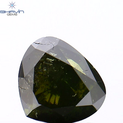 1.03 CT Heart Shape Natural Diamond Enhanced Green Color I1 Clarity (6.42 MM)
