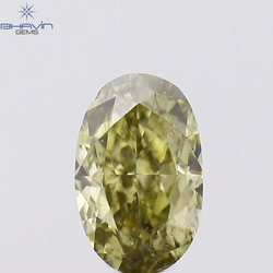 0.18 CT Oval Shape Natural Diamond Green(Chameleon) Color SI1 Clarity (4.20 MM)