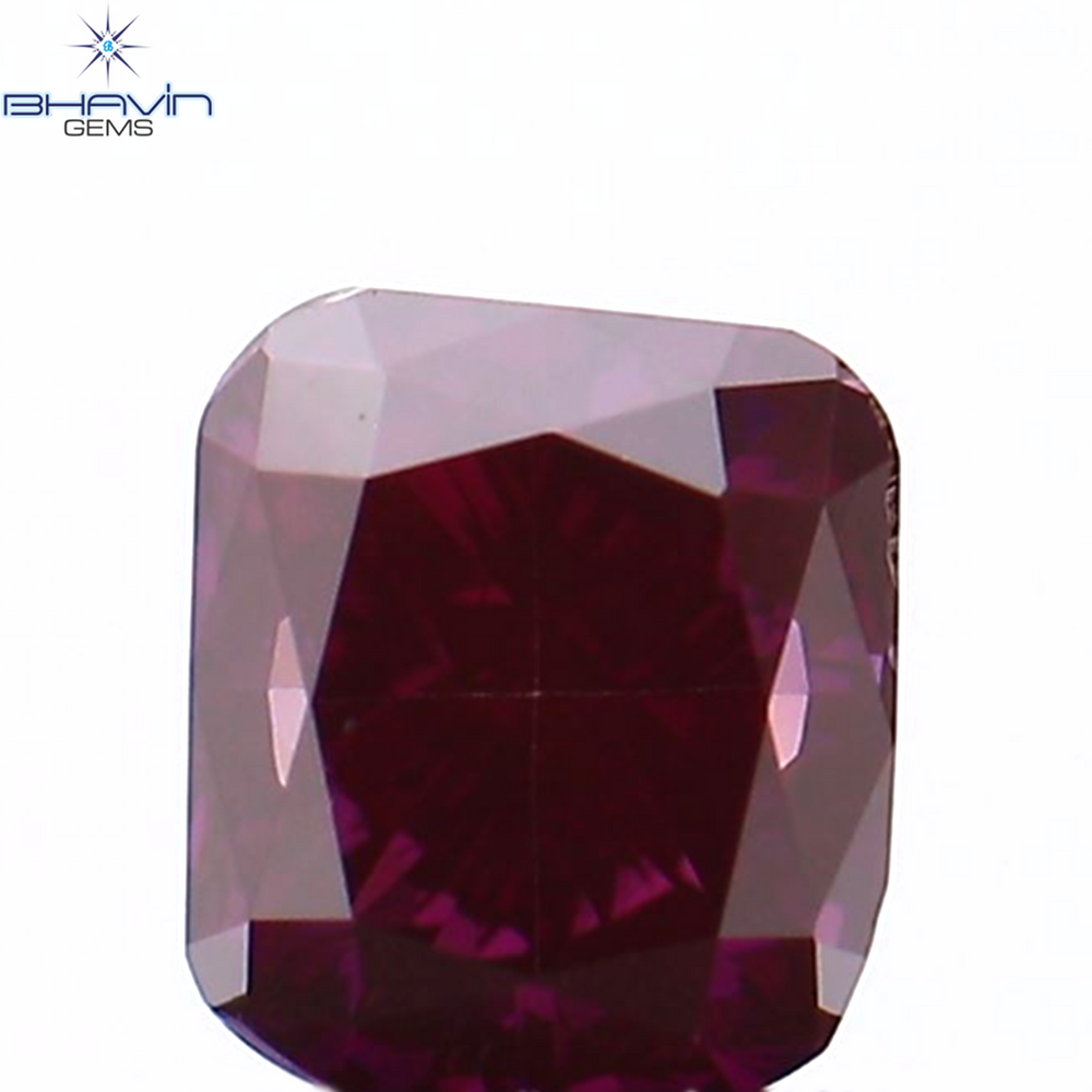0.54 CT クッション シェイプ ナチュラル ルース ダイヤモンド 強化ピンク色 VS1 クラリティ (4.31 MM)