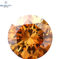 0.24 CT Round Shape Natural Diamond Pink Brown Color SI1 Clarity (3.94 MM)