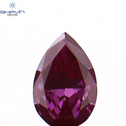 0.08 CT Pear Shape Natural Diamond Enhanced Pink Color VS1 Clarity (3.56 MM)