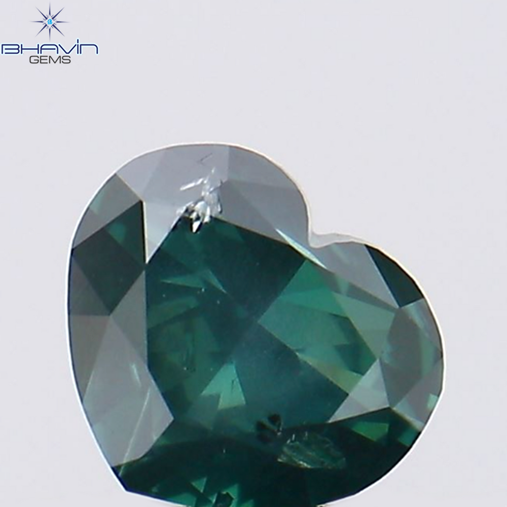 0.30 CT Heart Shape Natural Diamond Blue Color SI2 Clarity (4.34 MM)