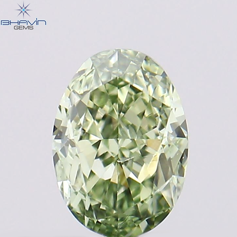 0.26 CT Oval Shape Natural Diamond Bluish Green Color VS1 Clarity (4.42 MM)