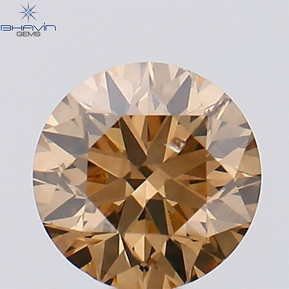 0.85 CT Round Shape Natural Diamond Brown Color SI1 Clarity (5.90 MM)