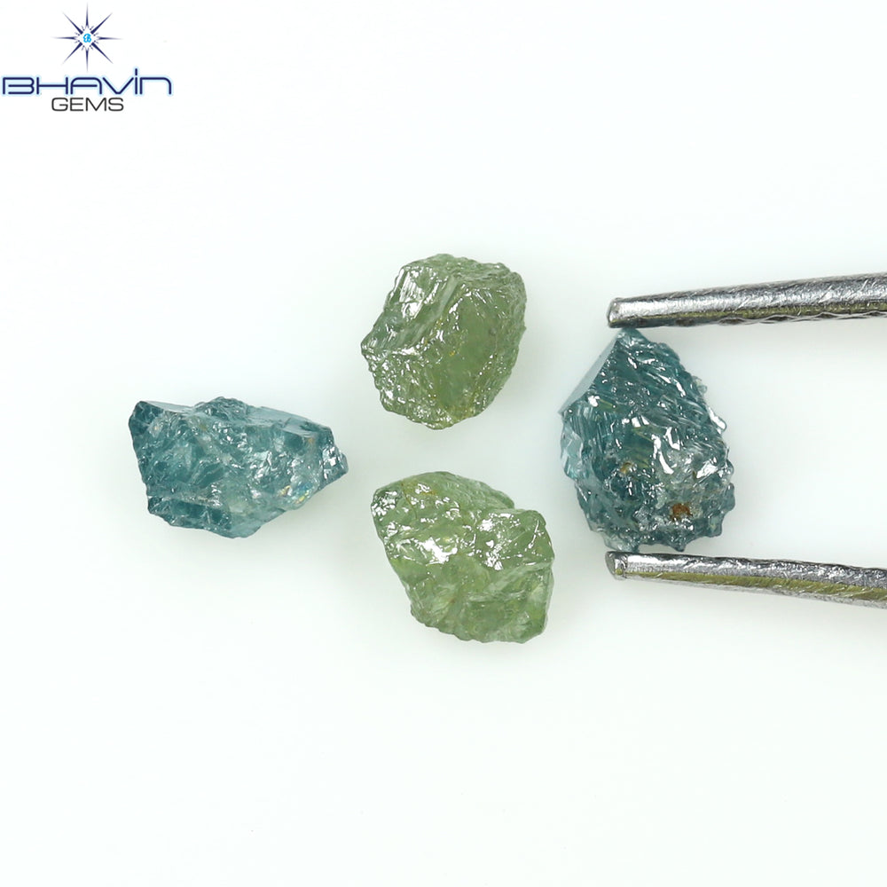 0.68 CT/4 PCS Rough Shape Enhanced Mix Color Natural Diamond I3 Clarity (4.10 MM)