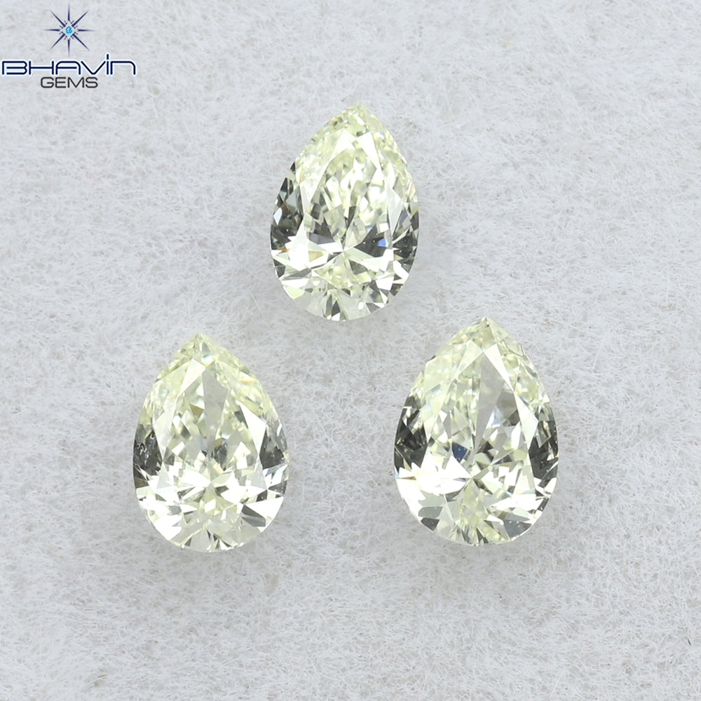 0.35 CT/3 Pcs Pear Shape Natural Diamond White(K) Color VS1 Clarity (4.14 MM)