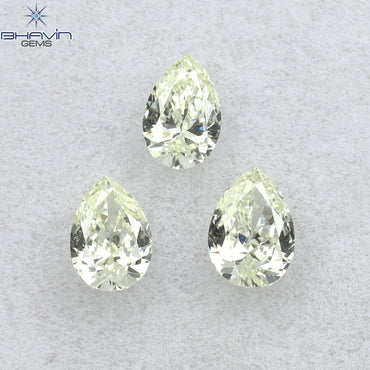 0.35 CT/3 Pcs Pear Shape Natural Diamond White(K) Color VS1 Clarity (4.14 MM)