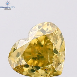 0.45 CT Heart Shape Natural Diamond Brown Yellow Color SI1 Clarity (4.73 MM)