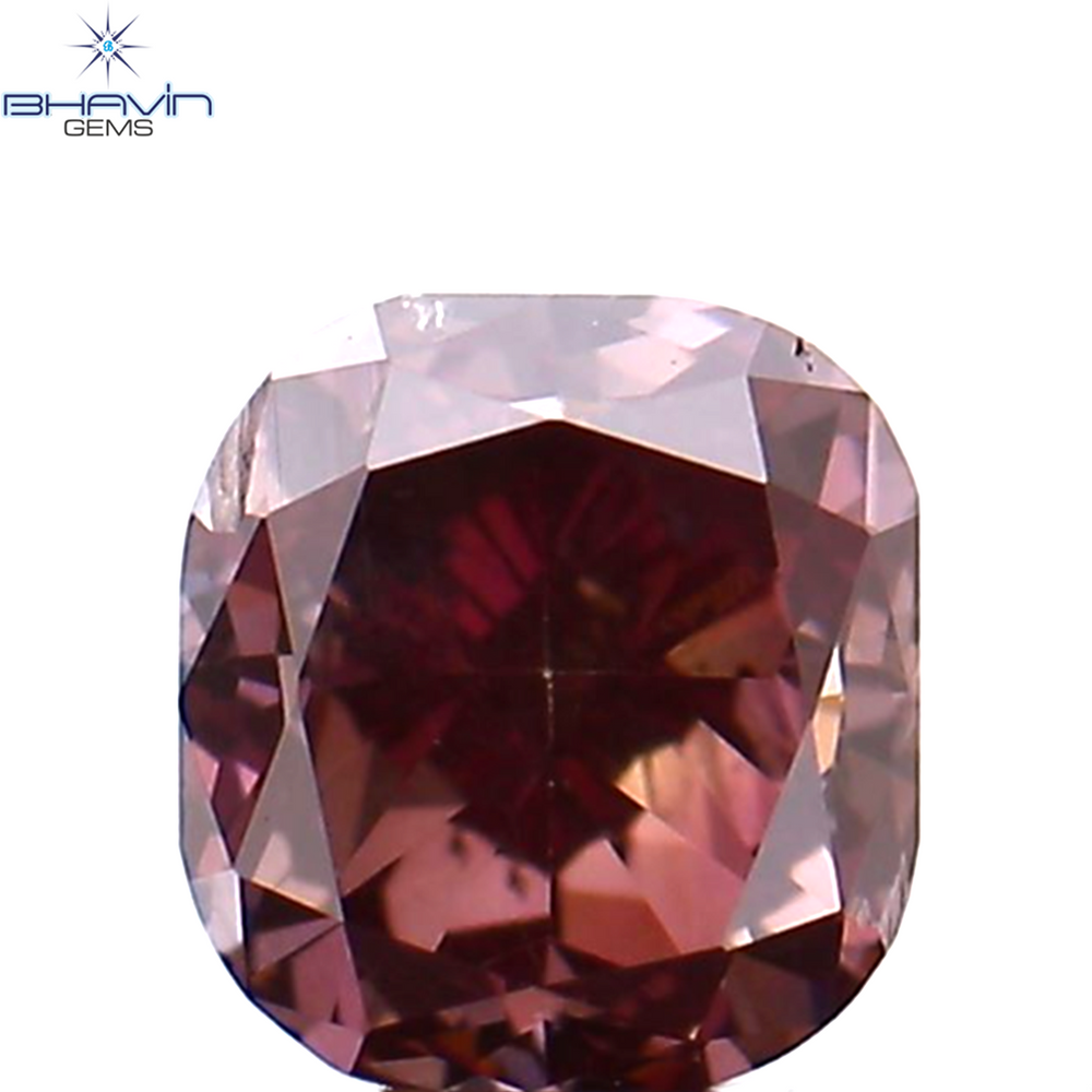 0.27 CT クッション シェイプ ナチュラル ルース ダイヤモンド 強化ピンク色 VS2 クラリティ (3.60 MM)