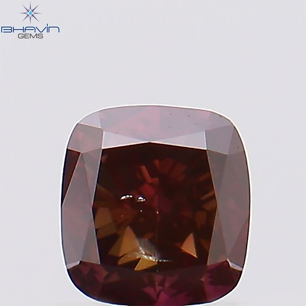 0.24 CT, Cushion Diamond, Brown-Pink Color, Clarity SI1(3.41 MM)