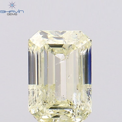 0.31 CT エメラルド シェイプ ナチュラル ダイヤモンド イエロー カラー I1 クラリティ (4.67 MM)