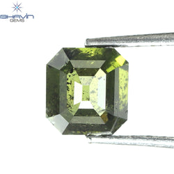 1.03 CT エメラルド シェイプ ナチュラル ダイヤモンド 強化グリーン カラー I2 クラリティ (5.30 MM)