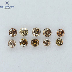 0.32 CT/10 Pcs Round Shape Natural Loose Diamond Brown Pink (Argyle) Color VS-SI Clarity (2.00 MM)