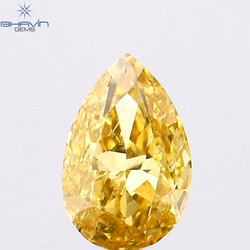 0.25 CT Pear Shape Natural Diamond Orange Color SI2 Clarity (4.98 MM)