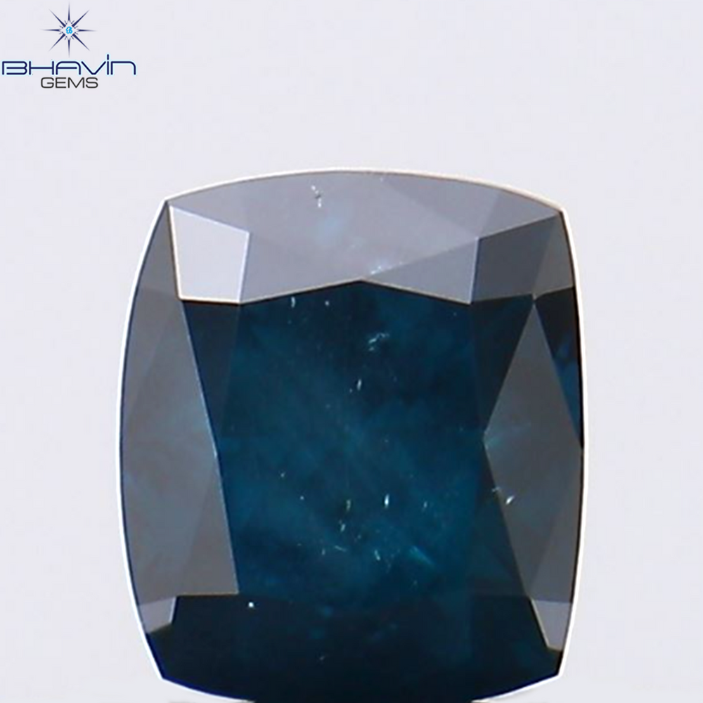 0.32 CT Cushion Shape Natural Diamond Blue Color SI1 Clarity (3.90 MM)