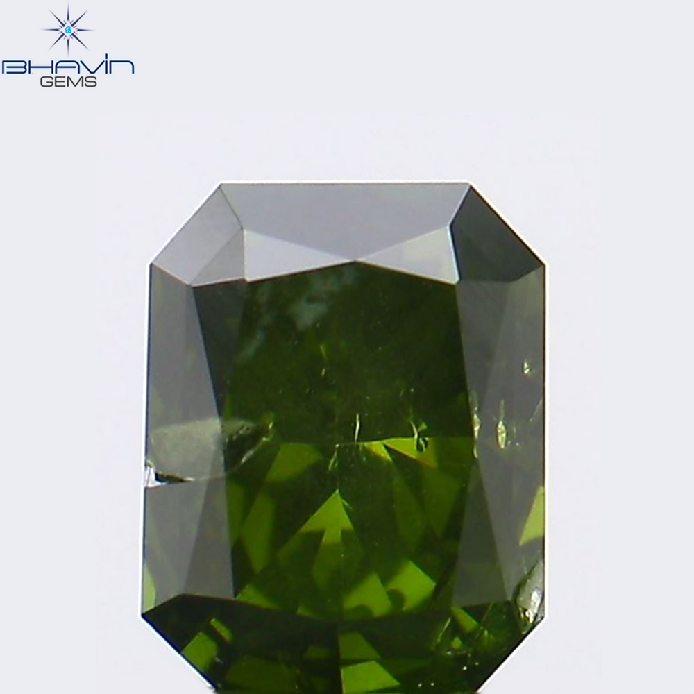0.22 CT Radiant Shape Natural Diamond Green Color SI1 Clarity (3.88 MM)