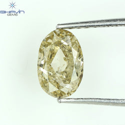 1.01 CT Oval Shape Natural Diamond Brown Color I2 Clarity (7.26 MM)