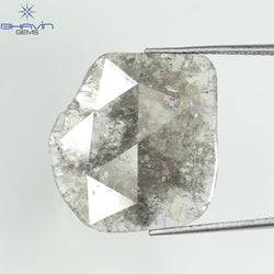 5.97 CT Slice Shape Natural Diamond Salt And Pepper Color I3 Clarity (18.24 MM)