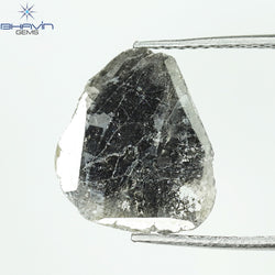 2.26 CT Slice Shape Natural Diamond Salt And Pepper Color I3 Clarity (13.45 MM)