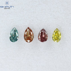 0.31 CT/4 Pcs Pear Shape Natural Diamond Mix Color SI1 Clarity (3.92 MM)