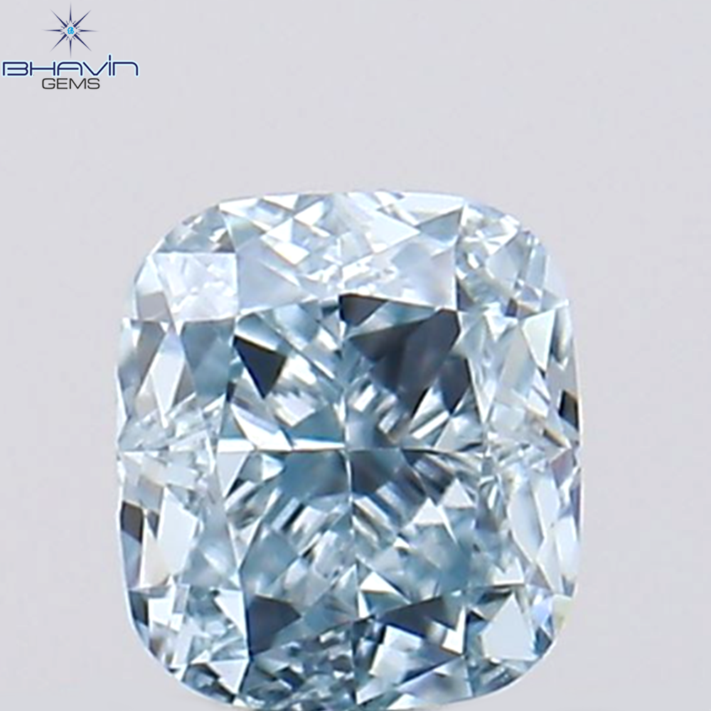 0.23 CT Cushion Shape Natural Diamond Greenish Blue Color VS1 Clarity (3.41 MM)