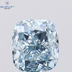 0.23 CT Cushion Shape Natural Diamond Greenish Blue Color VS1 Clarity (3.41 MM)