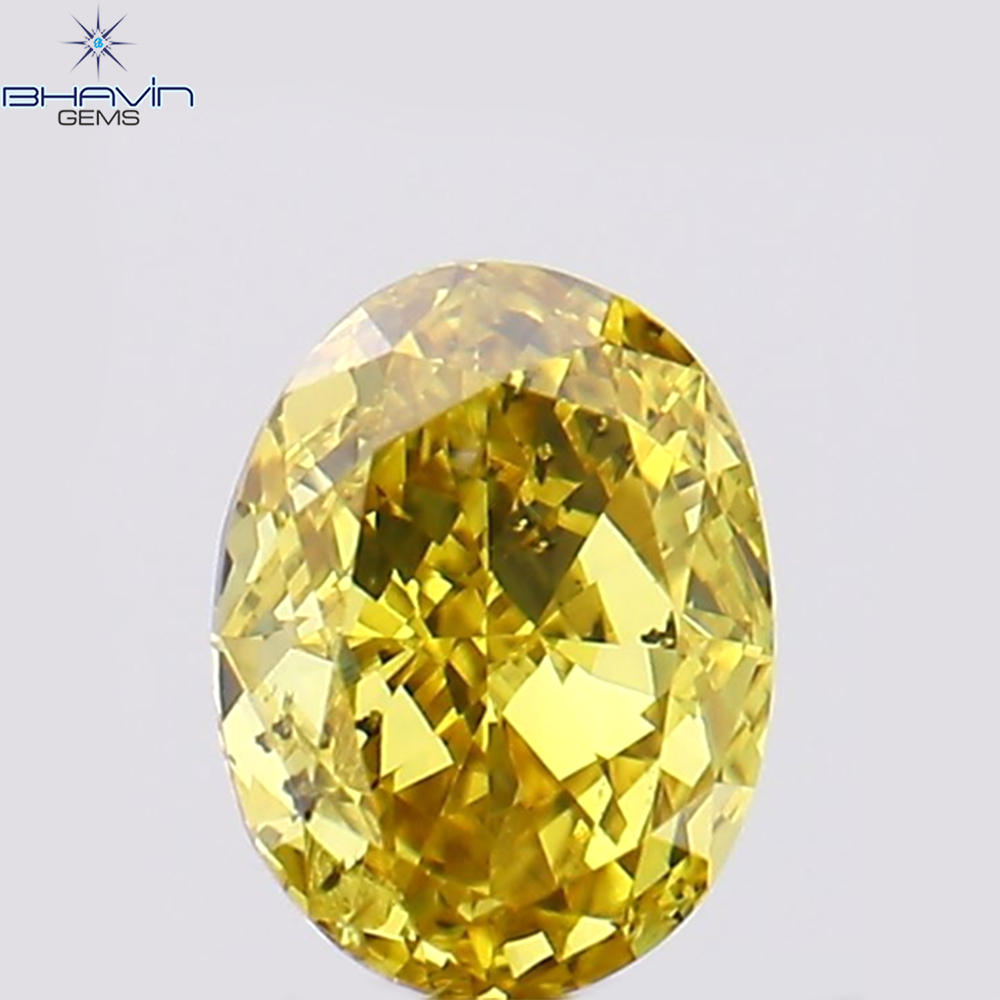0.27 CT Oval Shape Natural Diamond Yellow Color SI1 Clarity (4.42 MM)