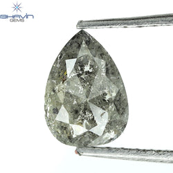 0.74 CT Pear Shape Natural Loose Diamond Salt And Pepper Color I3 Clarity (7.21 MM)