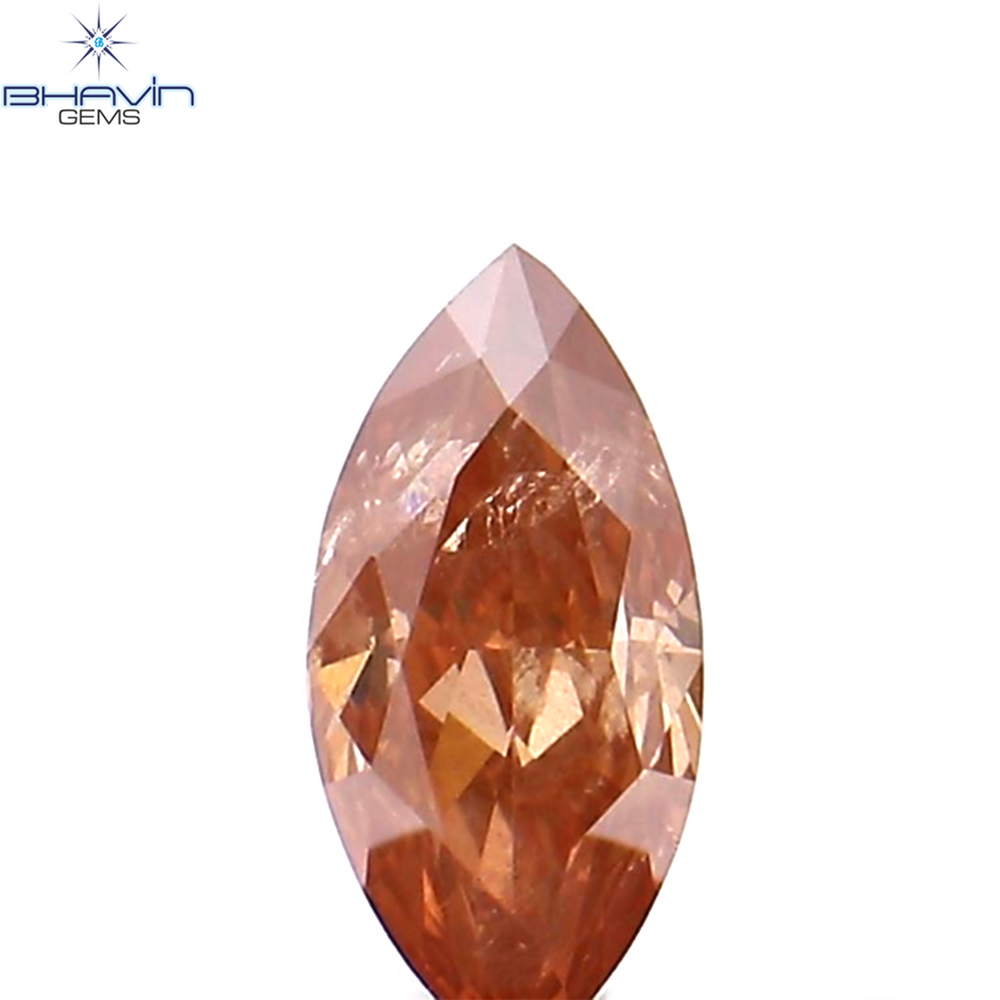 0.13 CT マーキス シェイプ ナチュラル ダイヤモンド ピンク カラー I1 クラリティ (5.05 MM)