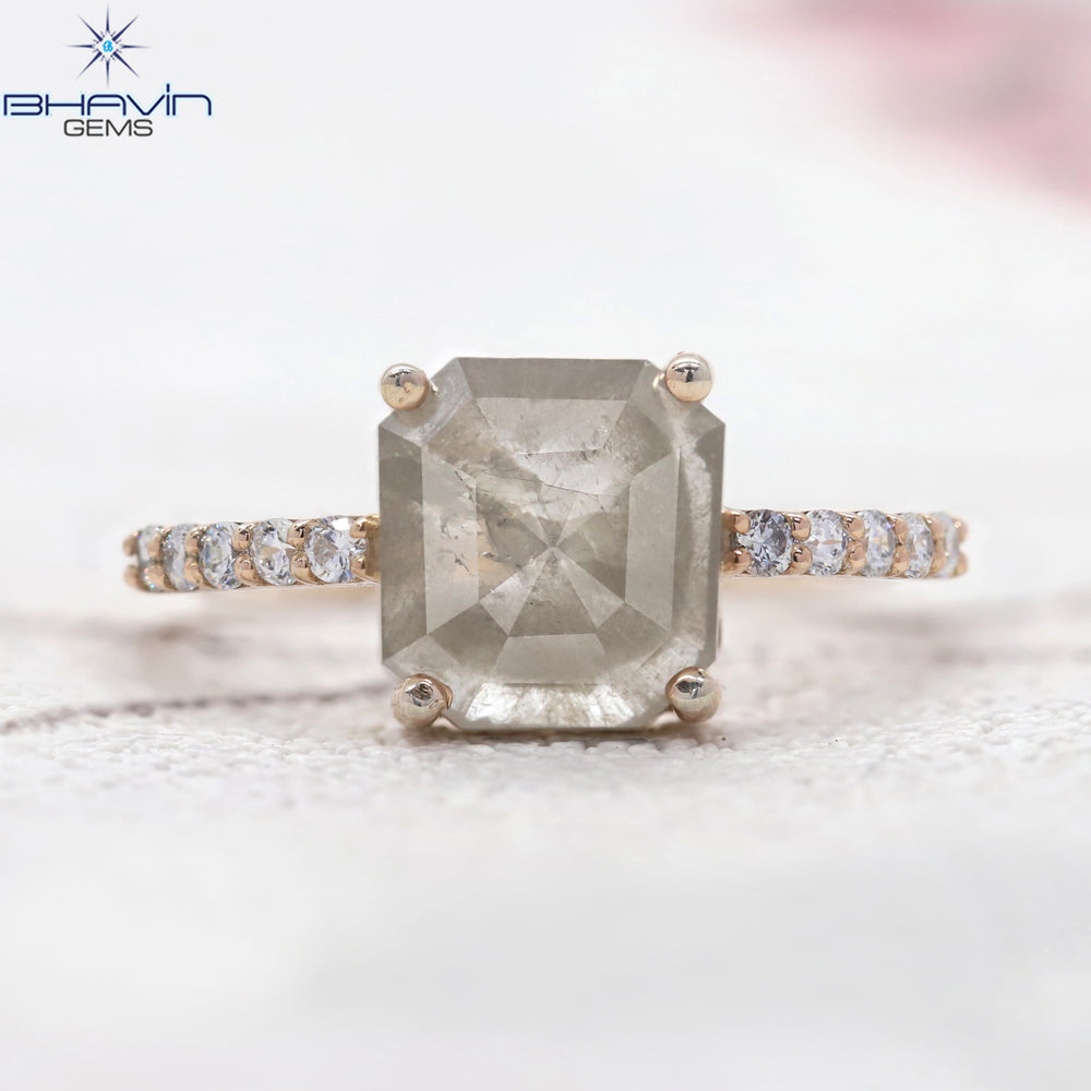 Emerald Diamond Natural Diamond Ring White Color Gold Ring Engagement Ring